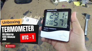 Termometer Thermometer Jam Digital Alat Pengukur Suhu Ruangan Higrometer HTC1 [upl. by Oralie]