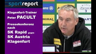 Peter Pacult Trainer SK Austria Klagenfurt  die Pressekonferenz nach dem Sieg bei SK Rapid [upl. by Giulio811]