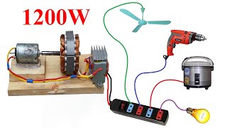 I Turn The Fan Into A Permanent 220v Generator [upl. by Mosa]