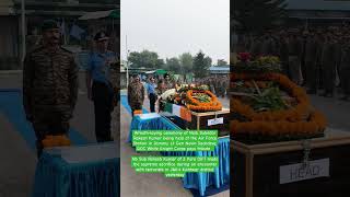 Wreathlaying ceremony of Naib Subedar Rakesh Kumar being held at the Air Force Station in Jammu [upl. by Htnnek]