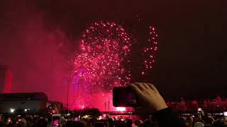 2019 NYEs Fireworks display at Waterloo Bridge Pink Area in 4K  60fps Full coverage [upl. by Analaf]