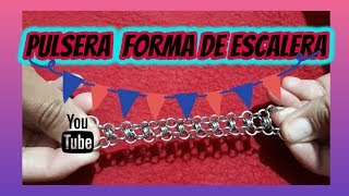 Como hacer una pulsera en forma de escalera bracelet stainless steel [upl. by Bud141]