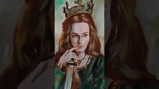 Pintura aquarela jovem rainha Watercolor painting young queen watercolorpainting arte [upl. by Andromeda]