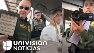 Una maestra se enfrenta a la Patrulla Fronteriza en un punto de control de inmigración [upl. by Tezile657]