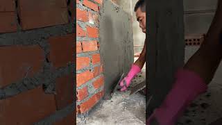 Plastering masonry 🧱shorts shortsfeed satisfying construction [upl. by Ronny]