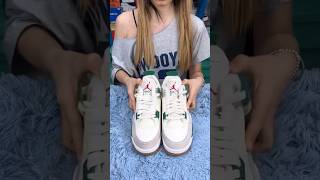 Nike Air Jordan 4 Retro pine green sneakers packing process shortsviraltreding [upl. by Noiek]