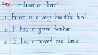 10 lines essay on Parrot  Essay on Parrot  handwriting  writing  English essay  Eng Teach [upl. by Ojela]