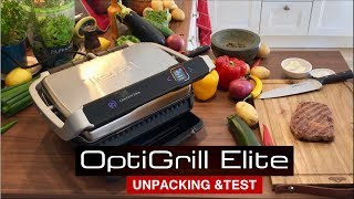 Tefal OptiGrill Elite GC750D  Unpacking und erster Test [upl. by Kristofer2]