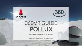 Pollux piste  La Plagne  Grande Rochette  Full HD360VR [upl. by Shaddock]