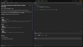 LeetCode 1593 Split a String Into the Max Number of Unique Substrings JAVA SOLUTION [upl. by Arly]