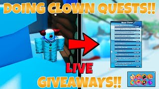 🔴LIVE GRINDING BOZO CLOWN QUEST AND DOING GIVEAWAYS  PET CATCHERS [upl. by Slen386]