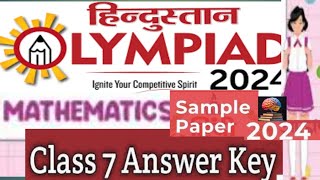 hindustan olympiad class 7 sample paper solved 2024 maths [upl. by Yesrej303]