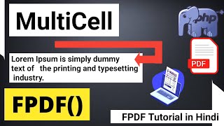 PDF Multicell in PHP  FPDF Multicell in PHP  Multiline Text in PDF  FPDF Tutorial in Hindi [upl. by Sidnarb11]