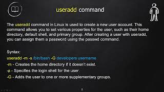 USERADD Linux Commands Part20 linux networking linuxadministration firewall education [upl. by Grati]