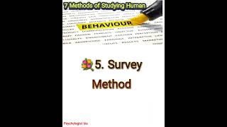 7 Methods of Studying Human Behaviour [upl. by Letnahc207]