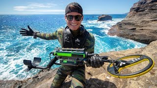 Scuba Diving One of Hawaiis Most Dangerous Cliff Side for Sunken Treasure Spitting Caves [upl. by Rot]