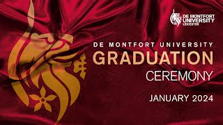 DMU January Graduations 2024 Friday 26 January 10am [upl. by Nakeber914]