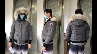 Canada Goose Chilliwack Bomber Parka Graphite Try On Review [upl. by Braynard276]