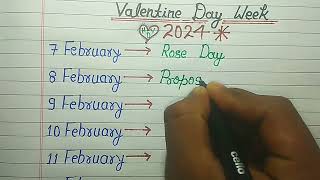 Valentines Day Dates 2024  Valentine Week List Dates celebrate  kal konsa day hai 2024 [upl. by Resee]