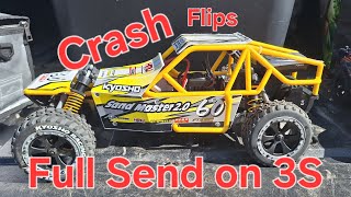 Unstoppable  Kyosho Sand Master 20 gets a full send off road 3s 3300kv rc rccar hobby [upl. by Asreht]