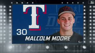 Texas Ranger Select Malcolm Moore  MLB First Round  MLB Draft [upl. by Aidnis]