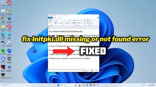 FIXED Initpkidll missing or not found error [upl. by Woodberry]