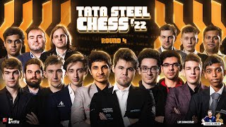 Tata Steel Chess 2022 Round 4  Vidit Pragg Carlsen Giri  Live commentary [upl. by Zetnom263]