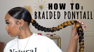 HOW TO LOW BRAIDED PONYTAIL  BEGINNER FRIENDLY BRAIDS [upl. by Nitsuga908]