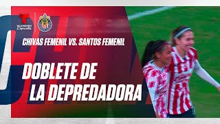 Gol y doblete de Alicia Cervantes  Chivas Femenil vs Santos 50  Telemundo Deportes [upl. by Arramat]