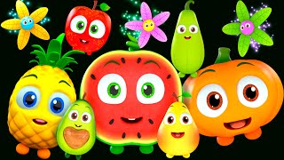 Flowers amp Fruits Sensory  Funky Veggies Dance Party  Fun Video with Music New Video [upl. by Aniakudo]