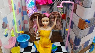 Barbie Girl Morning Routine Barbie doll Bath TimeBarbie show tamil [upl. by Nollek790]