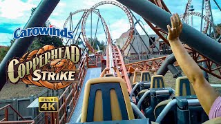 2021 Copperhead Strike Roller Coaster On Ride 4K POV Carowinds [upl. by Meakem843]