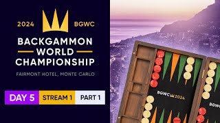 Backgammon World Championship 2024  DAY 5 Stream 1 P1  Main Undefeated Round of 64  High Roller [upl. by Annairol]