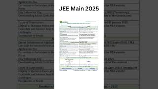 JEE main 2025 exam schedule released  session 1 registration starts today jeemain [upl. by Enilaf]