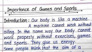 Importance of Games and Sports  Essay on Importance of Game and Sport  Write essay on Sports [upl. by Nhojleahcim]