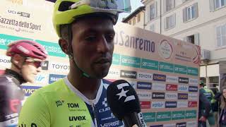 Biniam Girmay  Interview at the start  MilanoSanremo 2024 [upl. by Lussi]