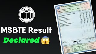 MSBTE Result Declared 2024 Result Out MSBTE New Updates Msbte Result link [upl. by Elwira]