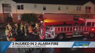 2 residents 1 firefighter hurt in 2alarm apartment fire [upl. by Robinet116]