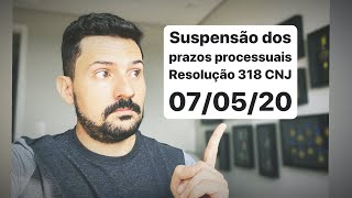 Resolução 318 CNJ  suspensão dos prazos processuais [upl. by Aikit731]