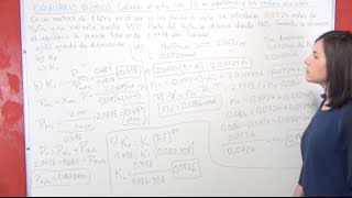 Equilibrio químico ejercicio 11 calcular alfa y Kp con la presión total y los moles iniciales [upl. by Vitia]