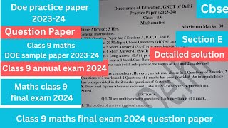 class 9 maths sample paper 202324  solution  class 9 maths DOE sample paper 202324  cbse [upl. by Newcomer677]