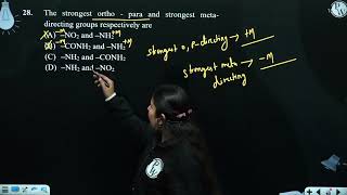 The strongest ortho  para and strongest metadirecting groups respectively are [upl. by Adliw]