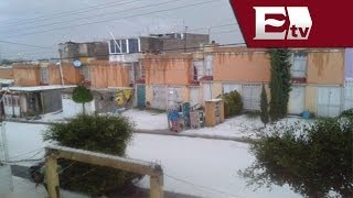 Se registra fuerte granizada en municipio de San Vicente Chicoloapan  Gloria Contreras [upl. by Atillertse]