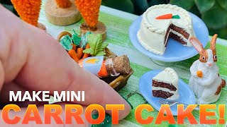 DIY Polymer Clay Carrot Cake and 99cent store Mini Table MakeOver [upl. by Daniele]