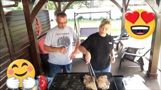 Chicken fried steak on the Camp Chef Flattop [upl. by Adiraf665]