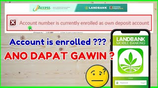 Account Number is Currently Enrolled as OWN DEPOSIT Account  Landbank iAccess Registration [upl. by Anallise692]