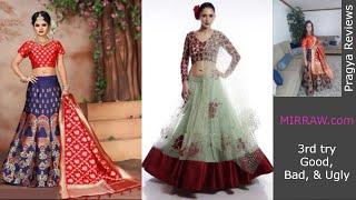 3rd Mirraw experience blue red burgundy green lehenga [upl. by Cresa]