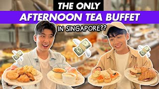 TRYING THE ONLY AFTERNOON TEA BUFFET IN SINGAPORE SO EXPENSIVE [upl. by Hgeilyak]