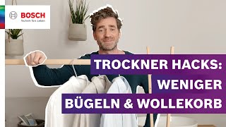 Weniger Bügeln amp perfekt trockene Turnschuhe Trockner Hacks amp genialer Wollekorb  Bosch Trocknen [upl. by Eissolf]