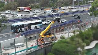 Warringah Freeway Upgrade time lapse  Monday 11 November 2024 [upl. by Arobed]